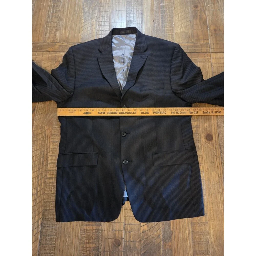Mens Calvin Klein Wool Sports Jacket Blazer Black With Gray Stripes